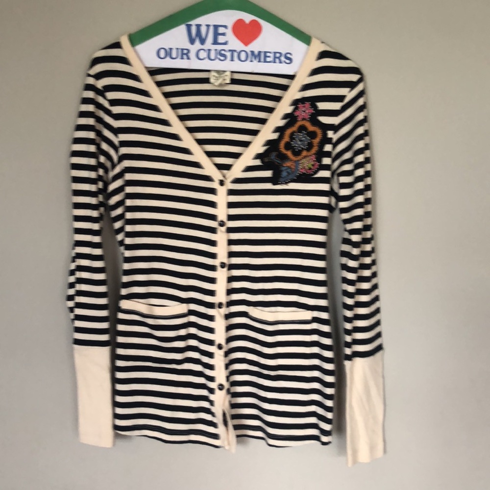 COPY - Anthropologie Tiny Badge Of Blooms Cardigan EUC